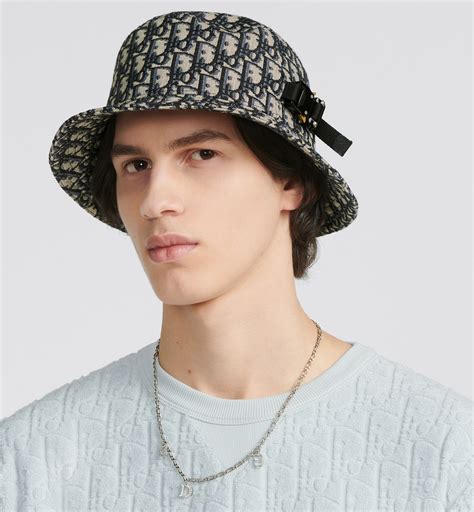 Cappello da pescatore Dior Oblique Jacquard di cotone tecnico .